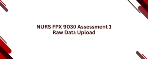 NURS FPX 9030 Assessment 1 Raw Data Upload