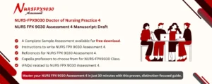 NURS FPX 9030 Assessment 4 Manuscript: Draft